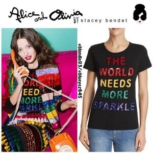 Alice + Olivia “Rylyn” More Sparkle Shirt XS